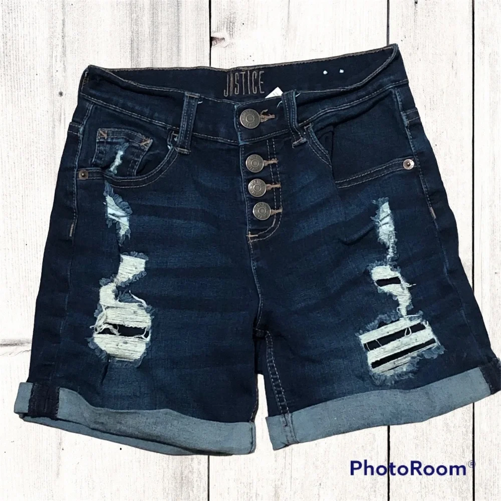 Justice Shorts, High Waisted, Button Fly